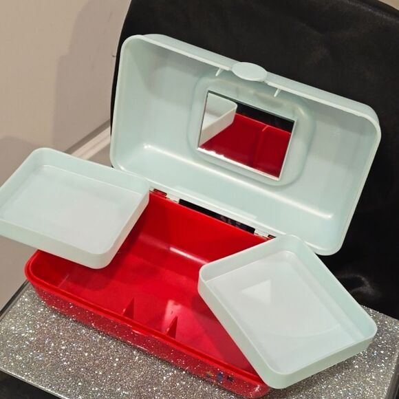 Caboodles Pretty In Petite Makeup Organizer- Mint Over Burgandy - Picture 7 of 7